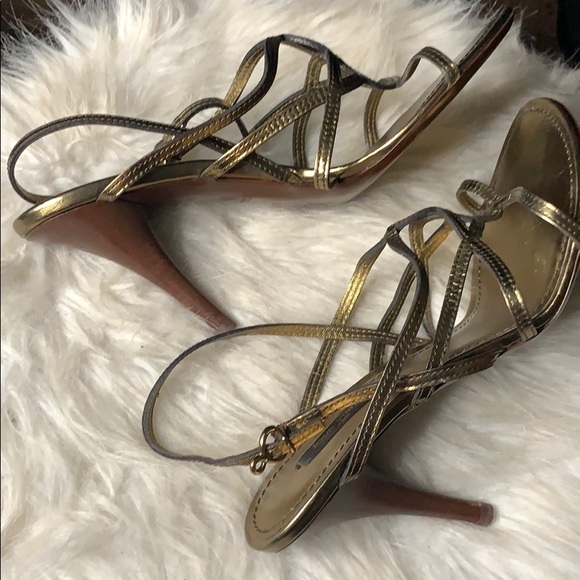 Almost new Strappy gold Louis Vuitton Wood Heels - Picture 4 of 7